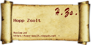 Hopp Zsolt névjegykártya